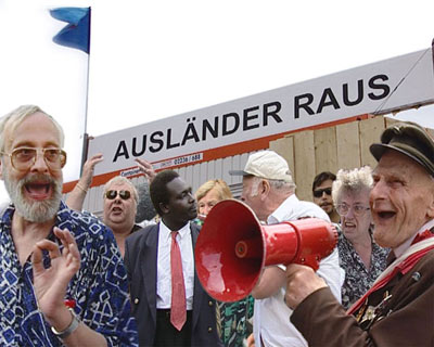 Christoph Schlingensief, "Ausländer raus—Bitte liebt Österreich", 2000. Photo collage: Paul Poet Christoph Schlingensief